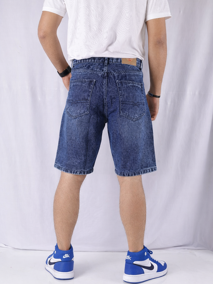 Blue Tapered Relaxed Fit Denim Shorts
