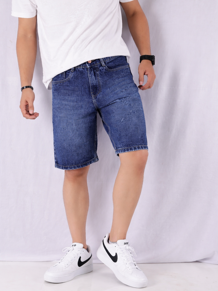 Blue Relaxed Fit Denim Shorts