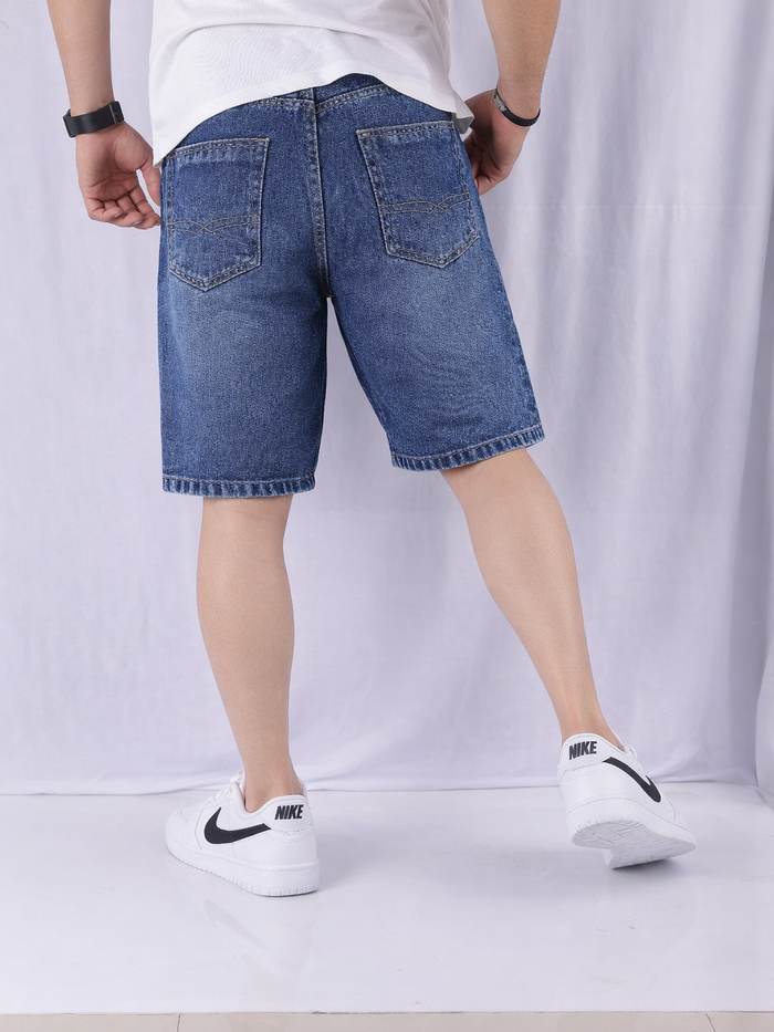 Blue Relaxed Fit Denim Shorts
