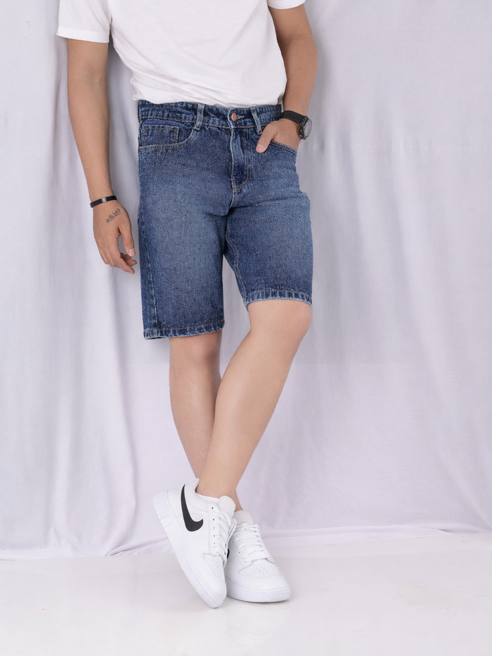 Blue Relaxed Fit Denim Shorts