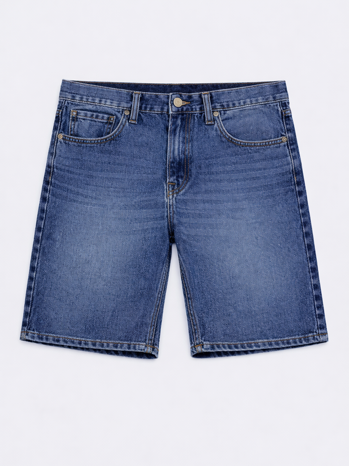 Blue Relaxed Fit Denim Shorts